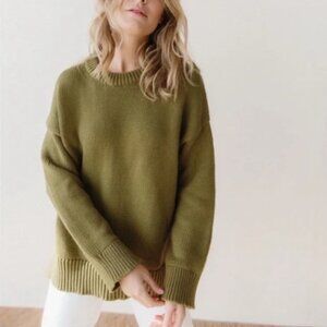Jenni Kayne Green Cotton Crewneck Small